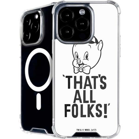 Looney Tunes Porky Thats All Folks Grid iPhone 16 Pro MagSafe Case